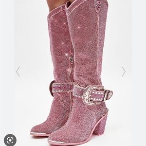 ✨💗 Club Exx Dolls Kill Pink tall Sheriff Shine Boots ✨💗